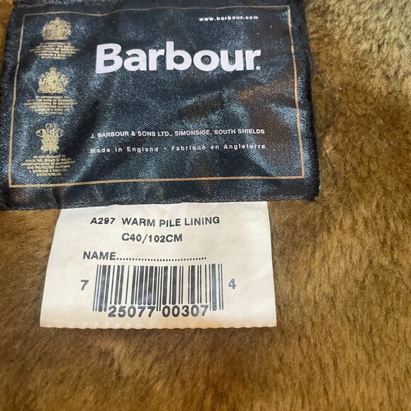 Barbour warm pile lining vest brown/olive snap in A297 C40 M - Picture 2 of 5